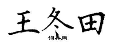 丁谦王冬田楷书个性签名怎么写