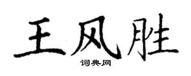 丁谦王风胜楷书个性签名怎么写