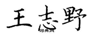 丁谦王志野楷书个性签名怎么写