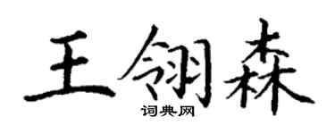 丁谦王翎森楷书个性签名怎么写