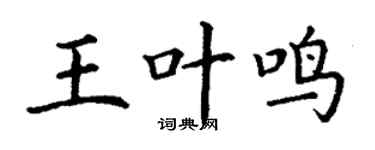 丁谦王叶鸣楷书个性签名怎么写