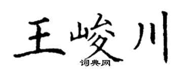 丁谦王峻川楷书个性签名怎么写