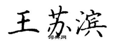 丁谦王苏滨楷书个性签名怎么写