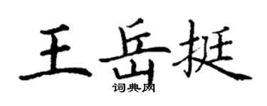 丁谦王岳挺楷书个性签名怎么写