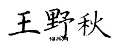 丁谦王野秋楷书个性签名怎么写