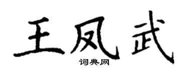 丁谦王凤武楷书个性签名怎么写