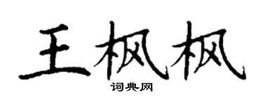 丁谦王枫枫楷书个性签名怎么写