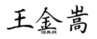 丁谦王金嵩楷书个性签名怎么写