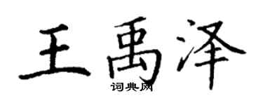 丁谦王禹泽楷书个性签名怎么写