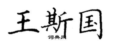 丁谦王斯国楷书个性签名怎么写