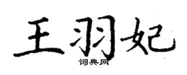 丁谦王羽妃楷书个性签名怎么写