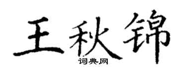 丁谦王秋锦楷书个性签名怎么写