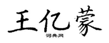 丁谦王亿蒙楷书个性签名怎么写