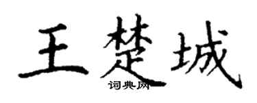 丁谦王楚城楷书个性签名怎么写