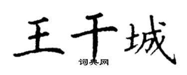 丁谦王干城楷书个性签名怎么写