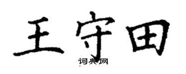 丁谦王守田楷书个性签名怎么写