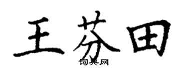 丁谦王芬田楷书个性签名怎么写