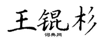 丁谦王锟杉楷书个性签名怎么写