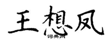 丁谦王想凤楷书个性签名怎么写