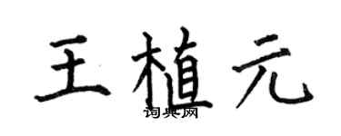 何伯昌王植元楷书个性签名怎么写