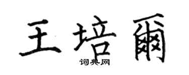 何伯昌王培尔楷书个性签名怎么写