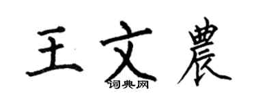 何伯昌王文农楷书个性签名怎么写