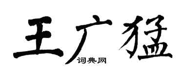 翁闿运王广猛楷书个性签名怎么写