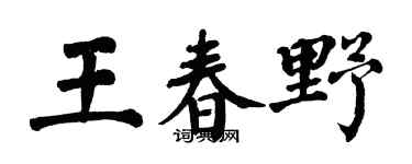 翁闿运王春野楷书个性签名怎么写