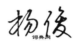 骆恒光杨俊草书个性签名怎么写