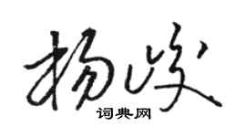 骆恒光杨峻草书个性签名怎么写