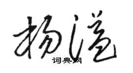 骆恒光杨溢草书个性签名怎么写