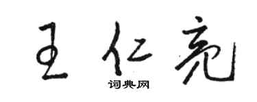 骆恒光王仁亮草书个性签名怎么写