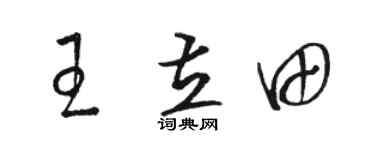 骆恒光王立田草书个性签名怎么写