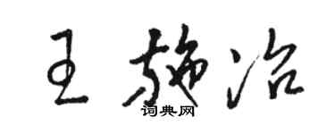 骆恒光王施冶草书个性签名怎么写