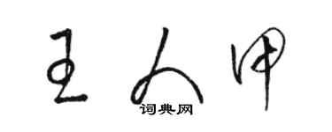 骆恒光王人甲草书个性签名怎么写