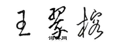 骆恒光王翠榕草书个性签名怎么写