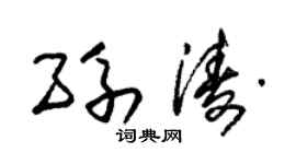 朱锡荣孙涛草书个性签名怎么写