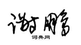 朱锡荣谢鹏草书个性签名怎么写