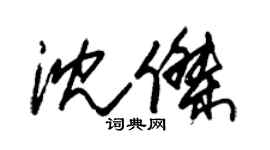 朱锡荣沈杰草书个性签名怎么写