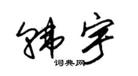 朱锡荣韩宇草书个性签名怎么写