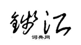 朱锡荣钱江草书个性签名怎么写