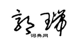 朱锡荣郭瑞草书个性签名怎么写