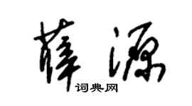 朱锡荣薛源草书个性签名怎么写