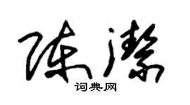 朱锡荣陈洁草书个性签名怎么写