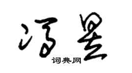 朱锡荣冯昱草书个性签名怎么写