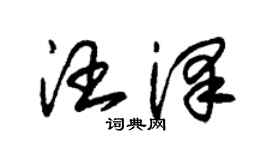 朱锡荣汪泽草书个性签名怎么写