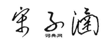 骆恒光宋子涵草书个性签名怎么写