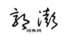 朱锡荣郭澎草书个性签名怎么写