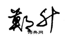 朱锡荣郑升草书个性签名怎么写