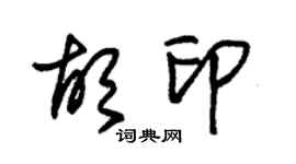 朱锡荣胡印草书个性签名怎么写